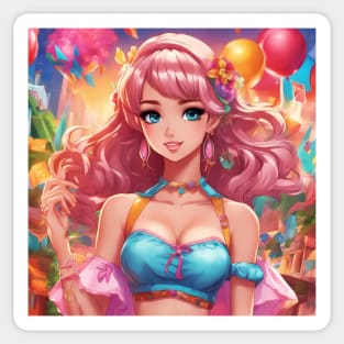 Sunset Paradise Anime bikini Sticker